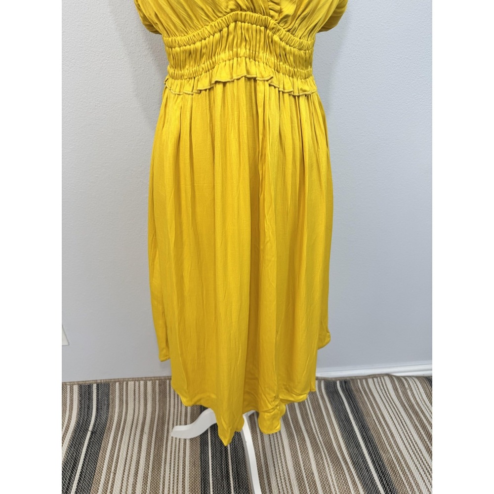 Maeve Anthropologie La Habana Dress Women's Small Yellow Ruffle Midi Sundress - Picture 5 of 16